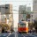a trolley on a city street