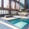 a swimming pool outside a building